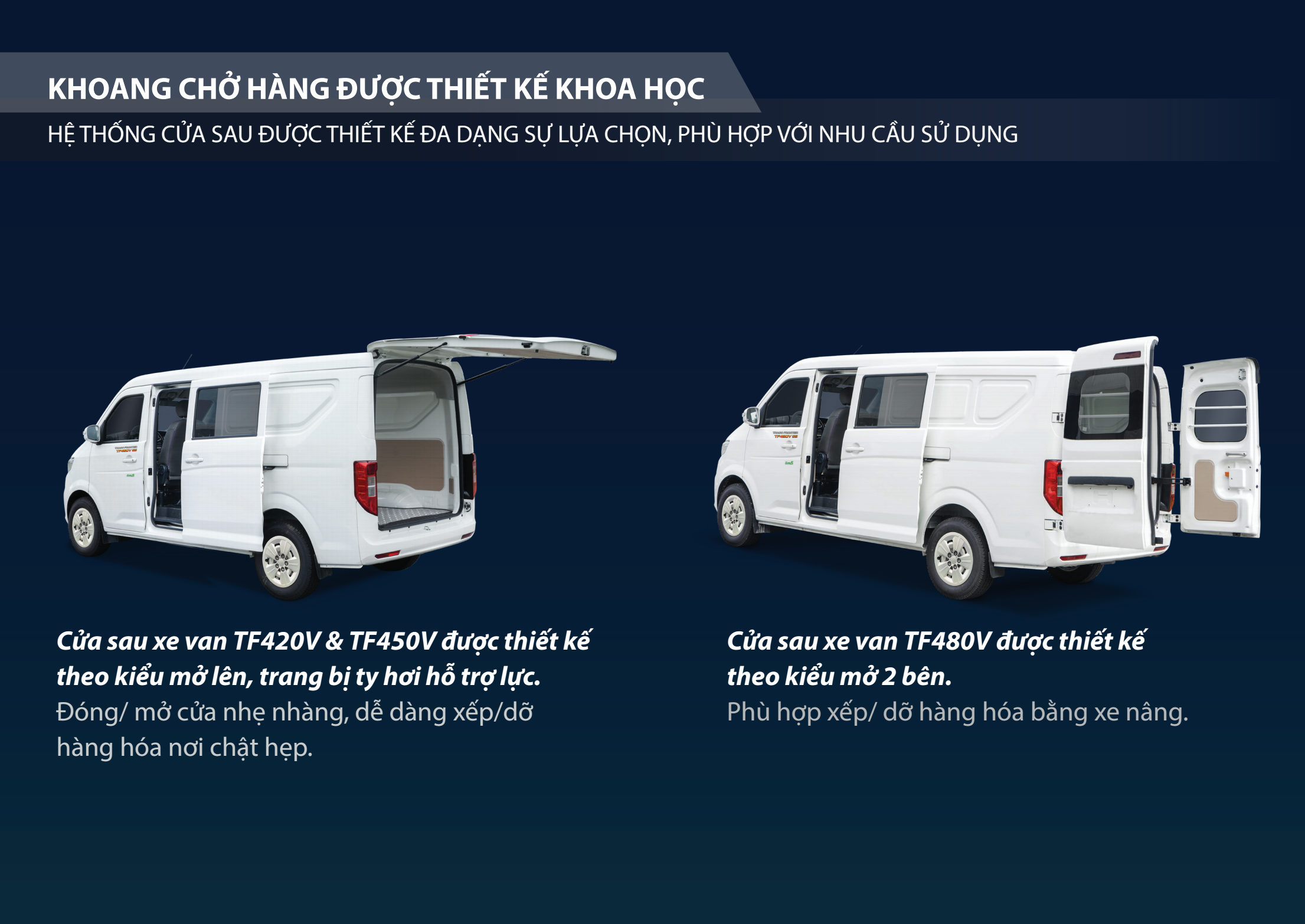 cửa sau xe van tf420 tf450 và tf480