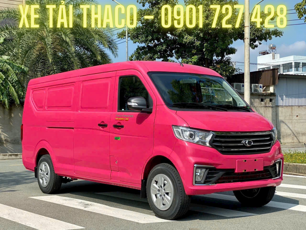 giá xe tải van thùng dài sơn màu hồng